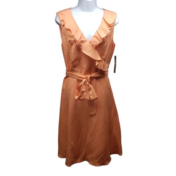 Tahari by Arthur S. Levine Linen Blend Dress Sz 10 Y2K Minimalist Career Style - Picture 1 of 13